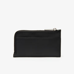 Mens Fitzgerald Leather Card Holder | Lacoste Black • 000