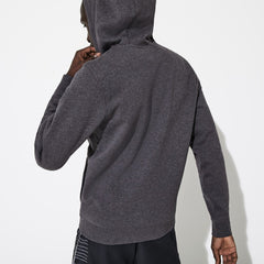 Mens SPORT Full-Zip Fleece Hoodie | Lacoste Grey Chine / Navy Blue • 5Ny