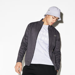 Mens SPORT Full-Zip Fleece Sweatshirt | Lacoste Grey Chine • 050
