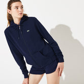 Womens Wo SPORT Full-Zip Fleece Hoodie | Lacoste Navy Blue • 423