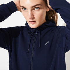 Womens Wo SPORT Full-Zip Fleece Hoodie | Lacoste Navy Blue • 423