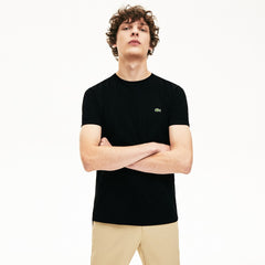 Mens Crew Neck Pima Cotton T-Shirt | Lacoste Black • 031