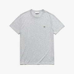Mens Crew Neck Pima Cotton T-Shirt | Lacoste Grey Chine • Cca