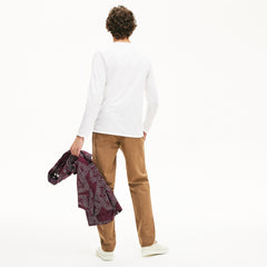 Mens Crew Neck Pima Cotton Jersey T-shirt | Lacoste White • 001