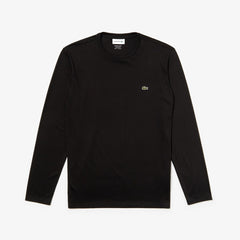 Mens Crew Neck Pima Cotton Jersey T-shirt | Lacoste Black • 031