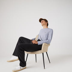 Mens Crew Neck Pima Cotton Jersey T-shirt | Lacoste Grey Chine • Cca