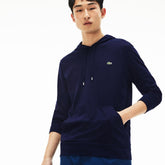 Mens Regular Fit Hooded Jersey T-shirt | Lacoste Navy Blue • 166