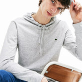 Mens Regular Fit Hooded Jersey T-shirt | Lacoste Grey Chine • Cca