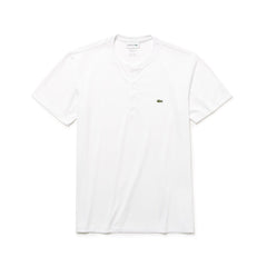 Mens Regular Fit Pima Cotton Henley T-shirt | Lacoste White • 001