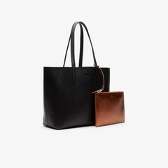 Womens Wo Anna Reversible Matte And Iridescent Leather Tote | Lacoste Black 2132 • B91