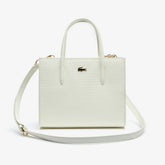 Womens Wo Chantaco Dual Carry Piqué Zip Leather Tote | Lacoste Marshmallow • A56