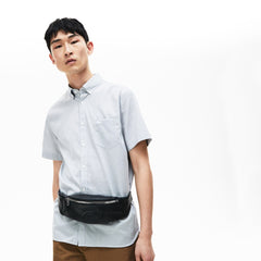 Mens Leather Fanny Pack | Lacoste Black • 000