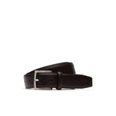 Mens Engraved Tongue Buckle Leather Belt | Lacoste Brown • H70