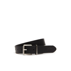 Mens Matte Leather Belt | Lacoste Black • H02