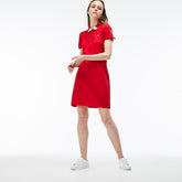 Womens Wo Slim Fit Polo Piqué Dress | Lacoste Red / White • Mjg