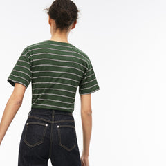 Womens Wo Cotton And Linen T-Shirt | Lacoste Green • 132