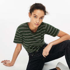 Womens Wo Cotton And Linen T-Shirt | Lacoste Green • 132