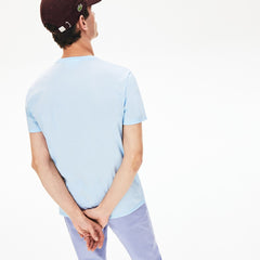 Mens Crew Neck Pima Cotton T-Shirt | Lacoste Light Blue • T01