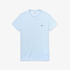 Mens Crew Neck Pima Cotton T-Shirt | Lacoste Light Blue • T01