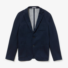 Mens Stretch Cotton Jersey Piqué Blazer | Lacoste Navy Blue • Mxq