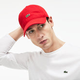 Mens Embroidered Crocodile Cotton Cap | Lacoste Red • 240