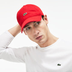 Mens Embroidered Crocodile Cotton Cap | Lacoste Red • 240
