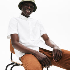 Mens Regular Fit Oxford Cotton Shirt | Lacoste White • 001