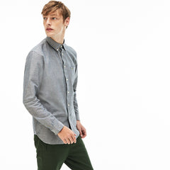 Mens Regular Fit Cotton Oxford Shirt | Lacoste Navy Blue • 166