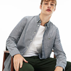 Mens Regular Fit Cotton Oxford Shirt | Lacoste Navy Blue • 166
