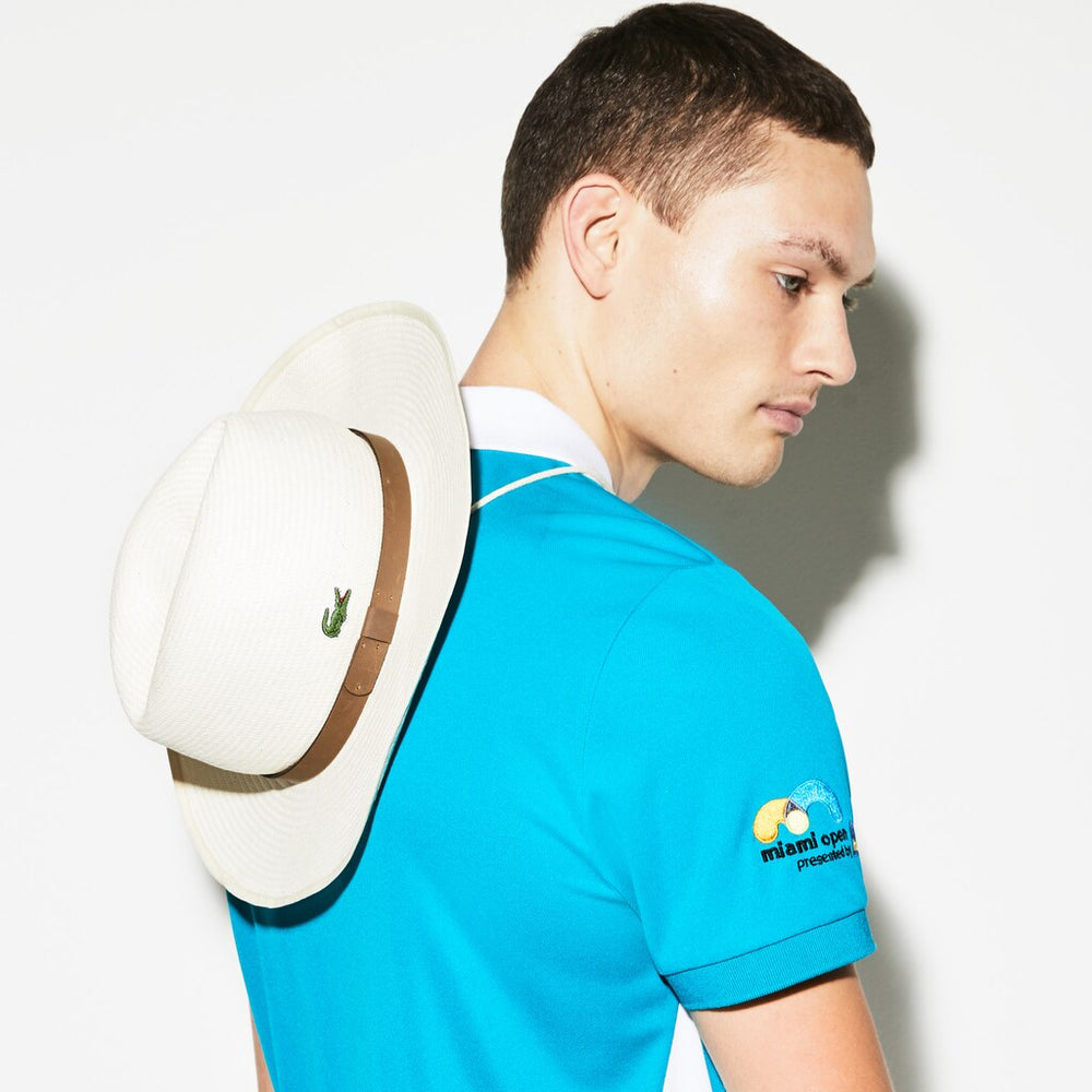 Mens Unisex SPORT Miami Open Woven Tennis Hat With Cord | Lacoste Beige • 8Lx