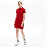 Womens Wo Stretch Cotton Mini Piqué Polo Dress | Lacoste Bordeaux • 476