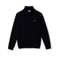 Mens Standup-Collar Wool Sweater | Lacoste Navy Blue / Green / White • Asy