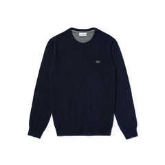 Mens Caviar Piqué Accent Sweater | Lacoste Navy Blue / White / Navy Blue • M65