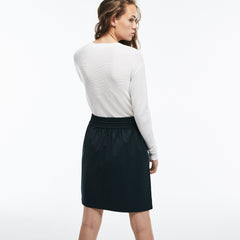 Womens Wo Elasticized Waist Flowing Stretch Wool Knit Skirt | Lacoste Green • C7K