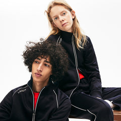 Mens Unisex LIVE Signature Knit Zip Sweatshirt | Lacoste Blue • Ftj