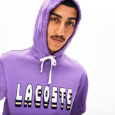 Mens Hooded 3D-Lettering Cotton Blend Fleece Sweatshirt | Lacoste Purple • 5Cl