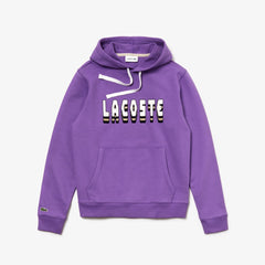 Mens Hooded 3D-Lettering Cotton Blend Fleece Sweatshirt | Lacoste Purple • 5Cl