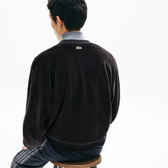 Mens LIVE Signature Velour Cardigan | Lacoste Black • 031