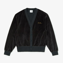 Mens LIVE Signature Velour Cardigan | Lacoste Black • 031