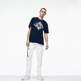 Mens Unisex LIVE Embroidered Fleece Urban Jogging Pants | Lacoste White / Black • 8Lp