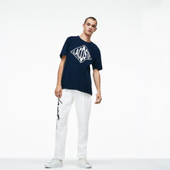 Mens Unisex LIVE Embroidered Fleece Urban Jogging Pants | Lacoste White / Black • 8Lp