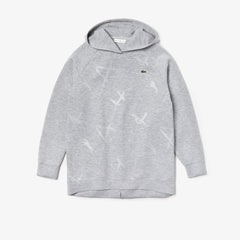 Womens Wo SPORT Printed Fleece Tennis Sweatshirt | Lacoste Grey Chine • Cca