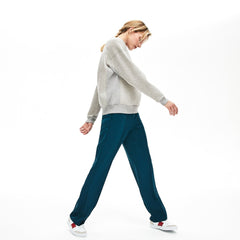 Womens Wo Ribbed-Panel Two-Tone Sweatshirt | Lacoste Grey Chine • Cca