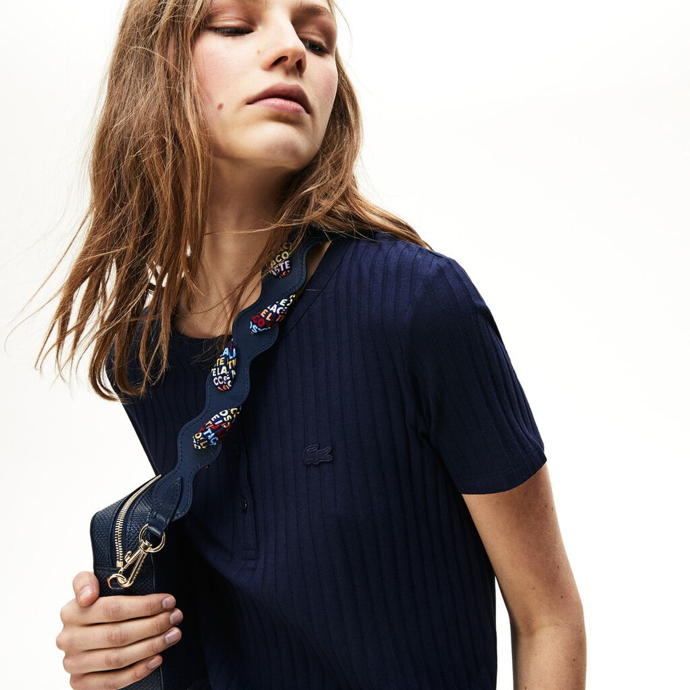 Womens Wo Braided Leather Shoulder Strap | Lacoste Peacoat Multico • B99