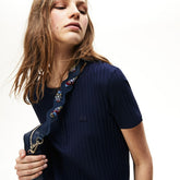 Womens Wo Braided Leather Shoulder Strap | Lacoste Peacoat Multico • B99