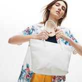Womens Wo L.12.12 Small Leather Tote Bag | Lacoste Marshmallow • A56