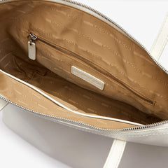 Womens Wo L.12.12 Small Leather Tote Bag | Lacoste Marshmallow • A56