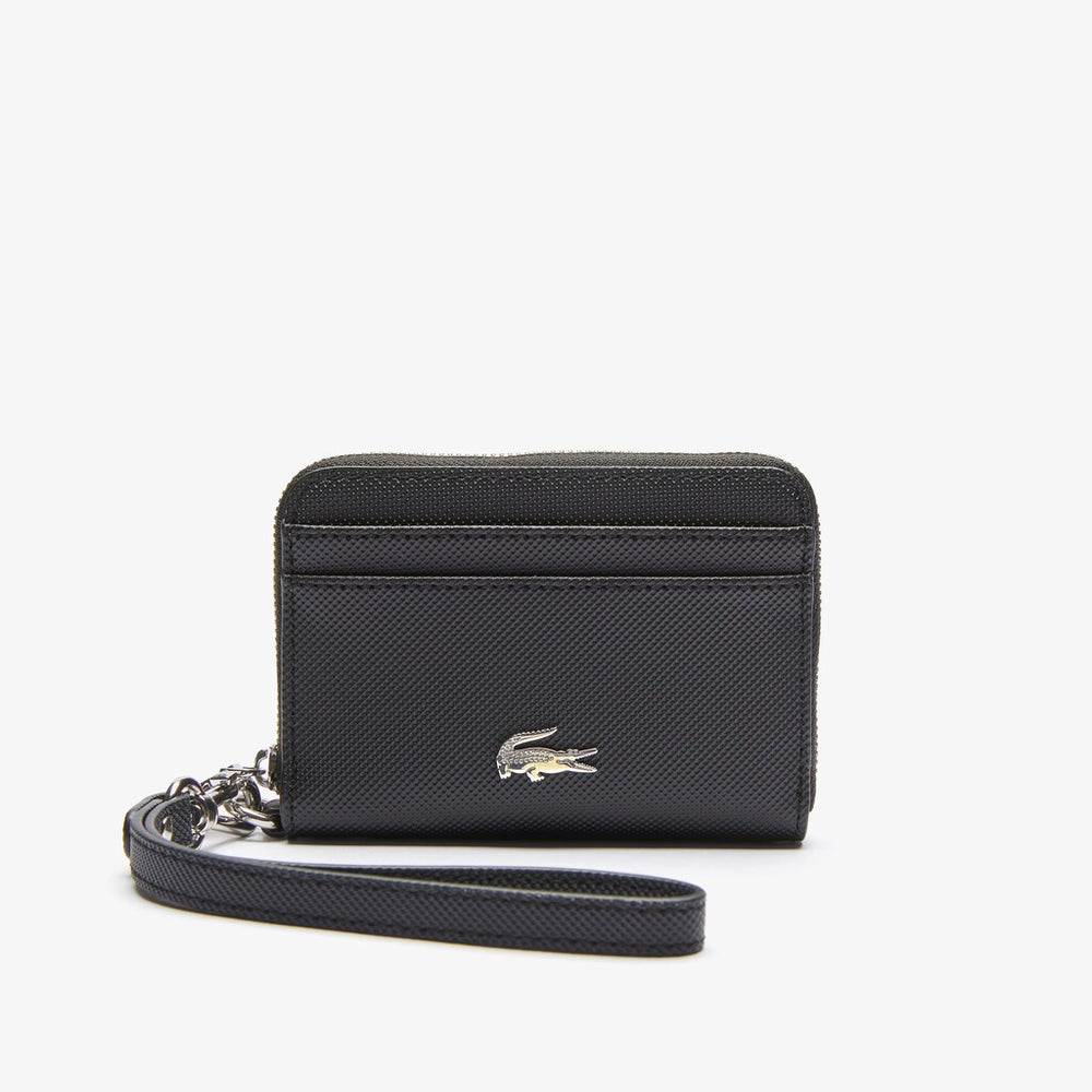 Womens Wo Daily Classic Small Coated Canvas Wallet | Lacoste Black • 000