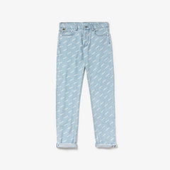 Mens LIVE Printed Logo Jeans | Lacoste Blue / White • Sqp