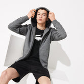 Mens SPORT Oversized Croc Zip Fleece Sweatshirt | Lacoste Grey Chine / Black / Dark Grey / Black • 5Qu